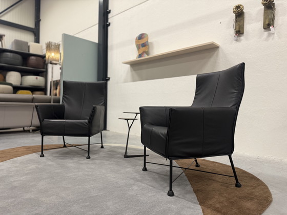 Image 1 of 2 Poltrona Montis Charly in pelle nera