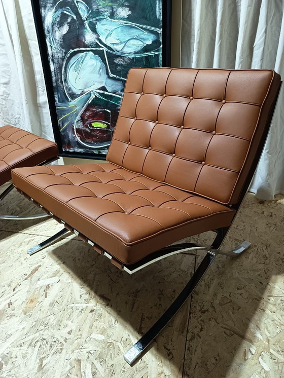 Image 1 of Sillones KNOLL Studio Barcelona (NUEVA Serie 2026) en piel natural (color coñac)