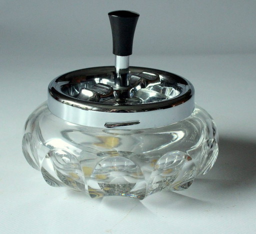 Original Roulette ashtray Erhard & Söhne - Crystal glass/metal - Vintage