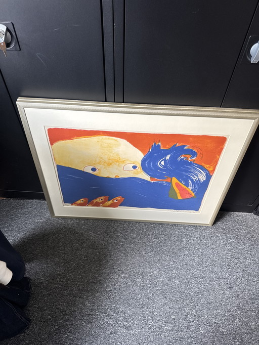Meerkleurige litho van Mark brusse