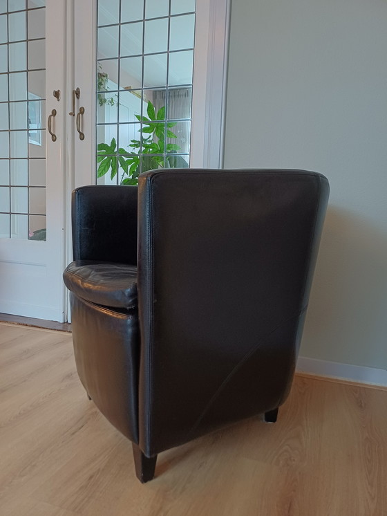 Image 1 of Poltrona Machalke in pelle nera di Crack