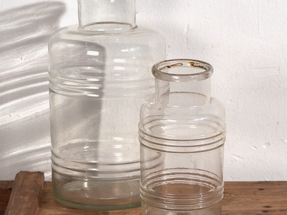 Fiaschette trasparenti antiche (c.1920). Set di 2 pezzi #55 – Bicchieri e caraffe, Glass (photo 2 of 16)