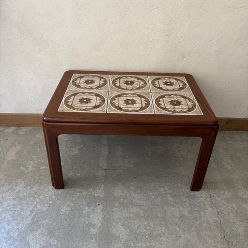 Table Basse en Teck et Carrelage