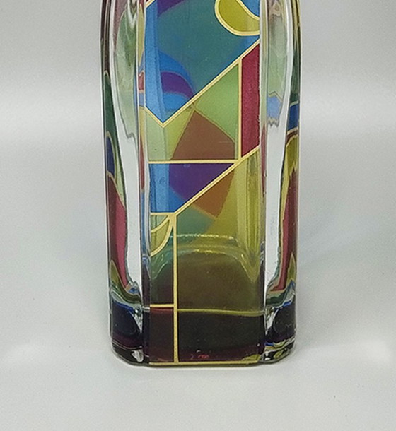 Image 1 of Prachtige karaf of decoratieve fles uit de jaren 70 van Luigi Bormioli. Gemaakt in Italië.