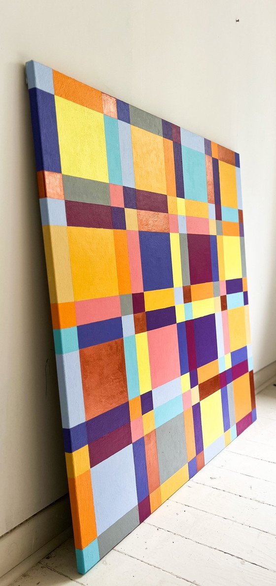 Image 1 of  Lena László, acrylique sur toile, 'Exactly 144 different squares