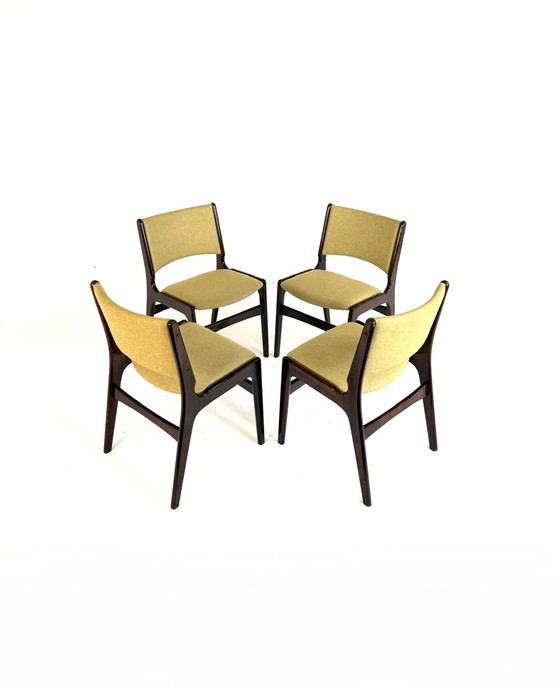 Image 1 of 4 chaises de salle à manger restaurées, modèle 89, Erik Buch '60