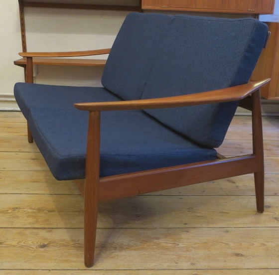 Image 1 of Arne Vodder für France und Sohn FD 164 2-Sitzer Teak Sofa, Dänemark 1960er Jahre