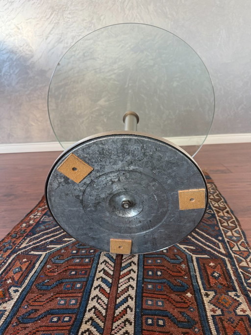 1 Round glass side table