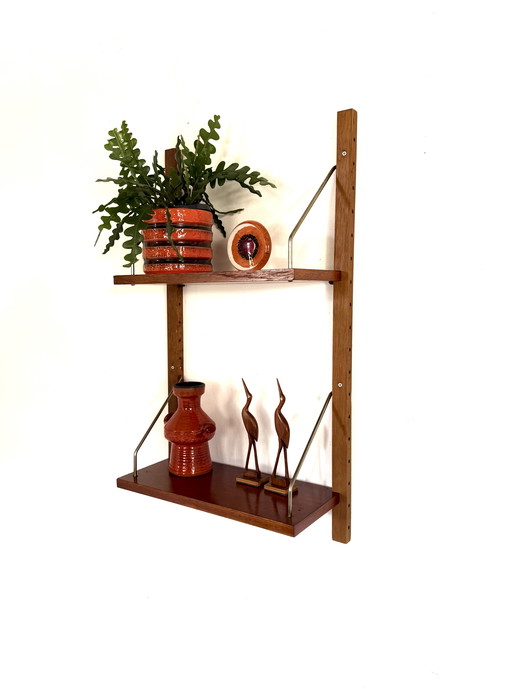 Vintage Danish teak wall rack '60