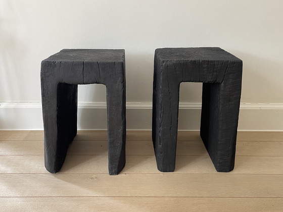 Image 1 of Taburetes de madera hechos a mano - Mija de Rijk