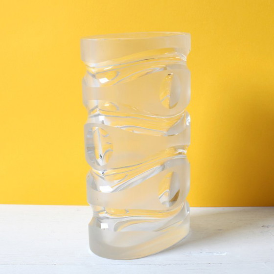 Image 1 of Mid-Century Iced Crystal Glass Vase: Peill & Putzler, Germany, 1960s