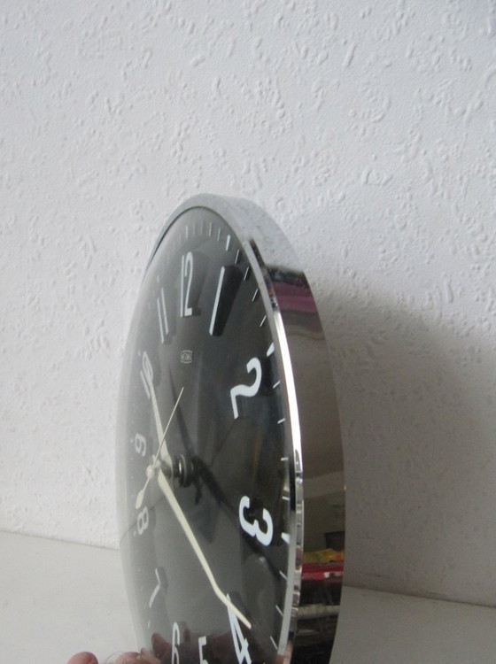 Vintage Wandklok Klok Metamec Jaren 70 – Klokken, Glass, Metal (photo 3 of 5)