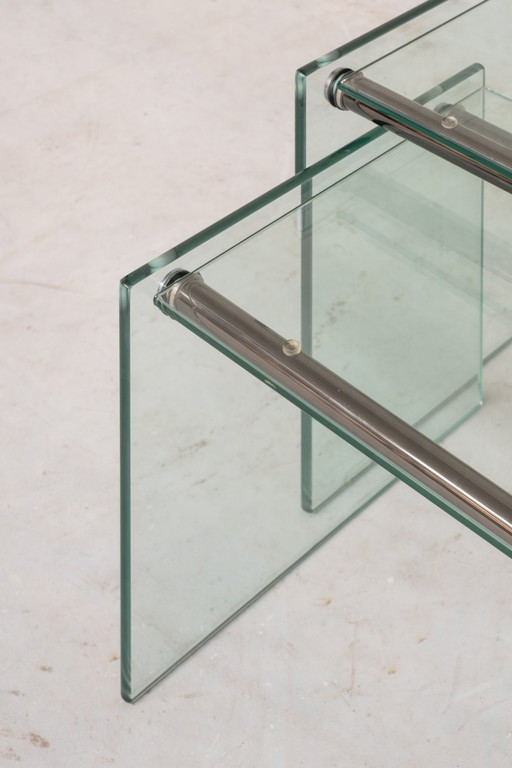 1970s glass nesting tables 