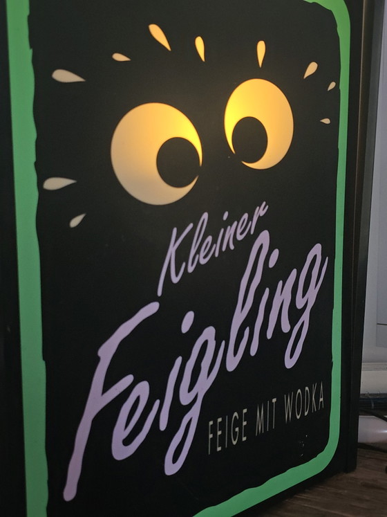 Image 1 of Original Kleiner Feigling Illuminated Sign / Advertising Box (50x42 cm) – Mancave Eyecatcher!