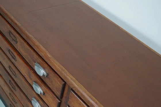 Image 1 of Armoire de mercerie vintage en chêne français, années 1950