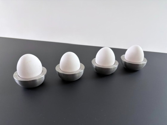 Lot de 4 coquetiers en acier inoxydable – design minimaliste – Vaisselle, rvs (photo 9 of 12)