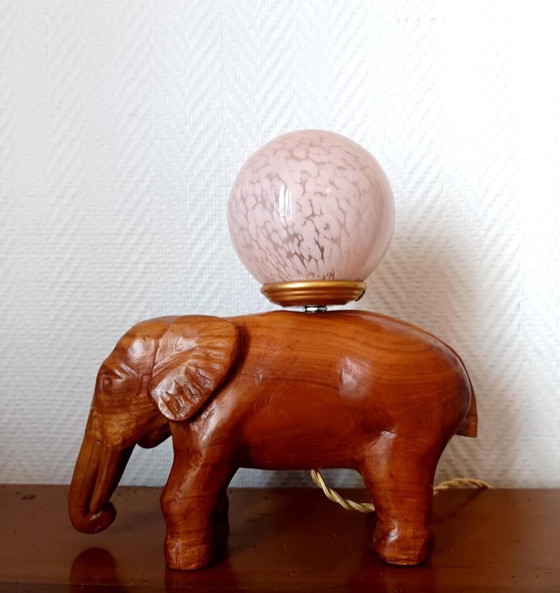 Image 1 of Lampada a forma di elefante in vetro Clichy, Art Déco