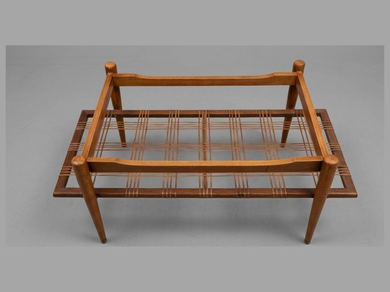 Image 1 of Louis van Teeffelen Modello N. 9 – tavolino reversibile, teak e laminato a mosaico, anni '60