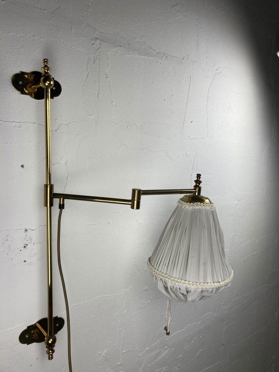 Image 1 of Art Deco Brass Swivel Arc Wall Lamp Lantern, 1920S