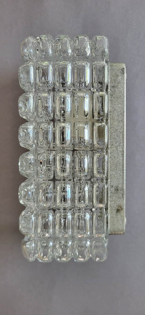Image 1 of Applique murale ERCO 54 090 en verre bullé, rare modèle des années 60, style Mid-Century.
