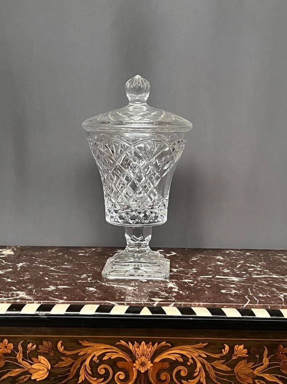 Bonbondose aus massivem Kristall. 24% Blei., Geschirr, Glas, Transparent (Foto 3 von 7)