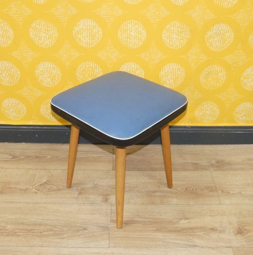 1950s stool spring core wood light blue fifties classic retro rockabilly cocktail