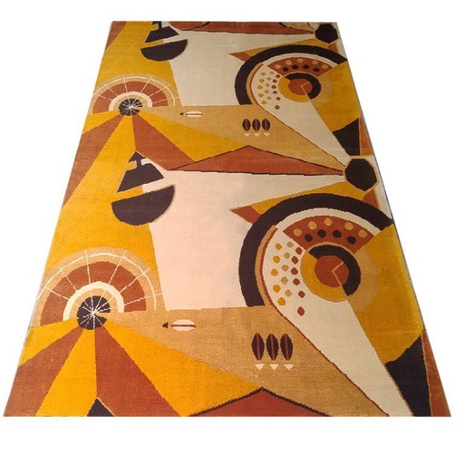 1950s Constructivist Mechanical Futuristic Rug/Tapestry. Made in France