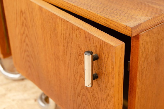 Image 1 of Twee verchroomde nachtkastjes, Vichr & Spol, jaren 1950, Tsjechoslowakije