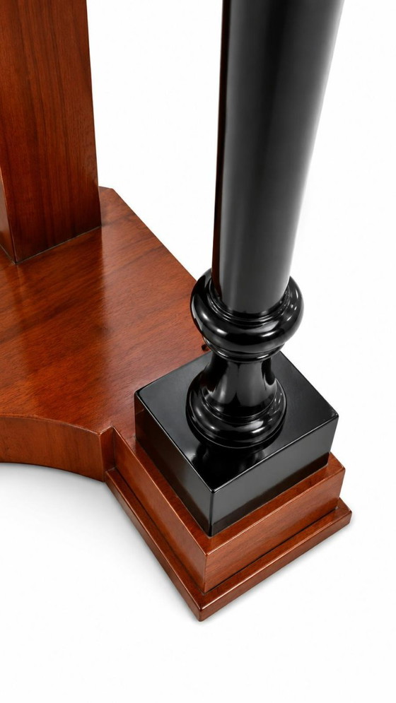 Unique Neoclassical / Biedermeier style Console table with antique-effect mirror insert, Wood, Glass, Brown (photo 4 of 5)