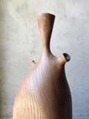 Vase/sculpture in carved solid oak
