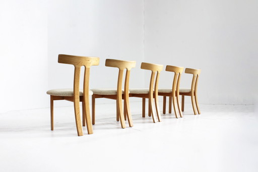 5 x Chaises de salle à manger vintage Mid Century en forme de T 1960s