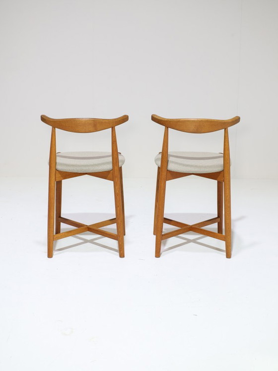 Image 1 of 2 sgabelli da bar vintage danesi Findahl in rovere