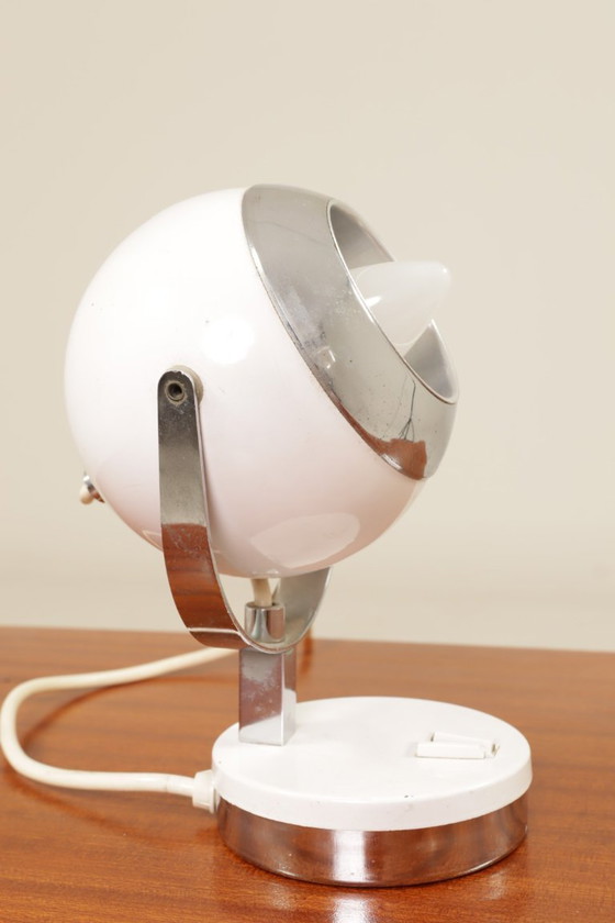 Image 1 of Vintage desk lamp white chrome atomic design 