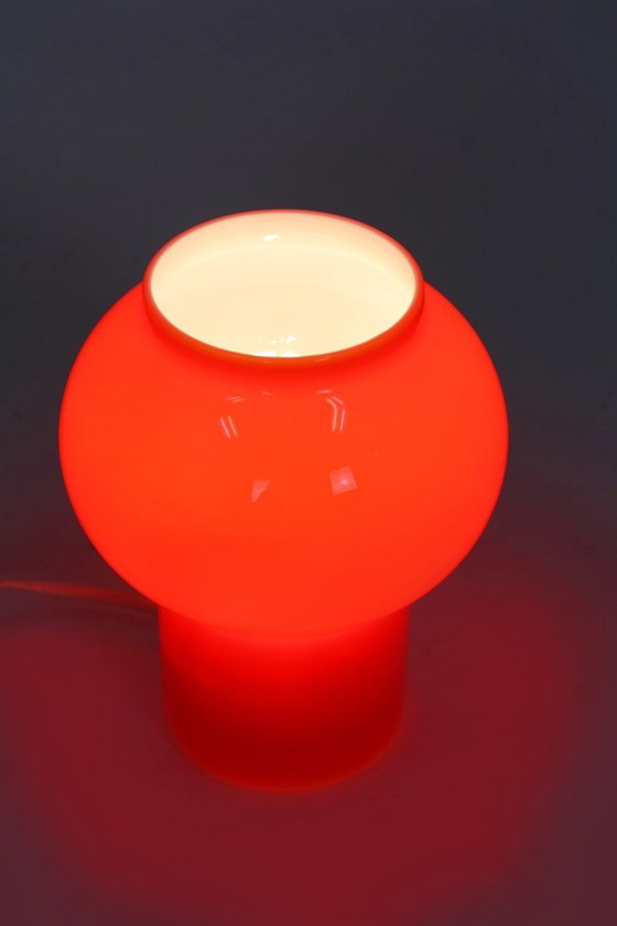 Image 1 of Vintage Red Glass Table Lamps attributed to Štěpán Tabery, Former Czechoslovakia, 1970s, Set of 2