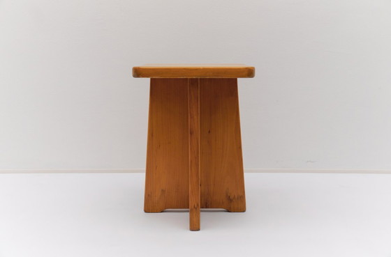 Image 1 of Conjunto de 6 taburetes de roble al estilo de Pierre Chapo, Francia, años 60