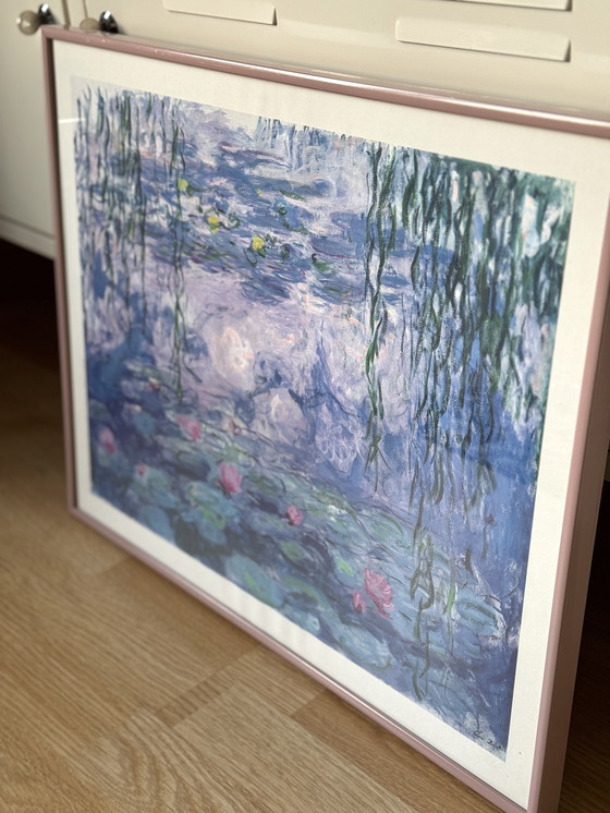 Image 1 of Affiche vintage Claude Monet Les Nymphéas (Nymphéas) années 1990 – encadrée