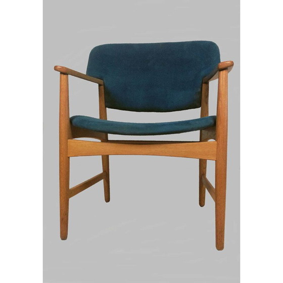 Image 1 of Vintage oak office chair by Ejner Larsen and Axel Bender Madsen for Fritz Hansen 1955