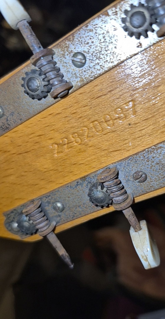 Chitarra acustica vintage Egmond, Oggetti decorativi, Metallo, Legno, Nero (foto 4 di 6)