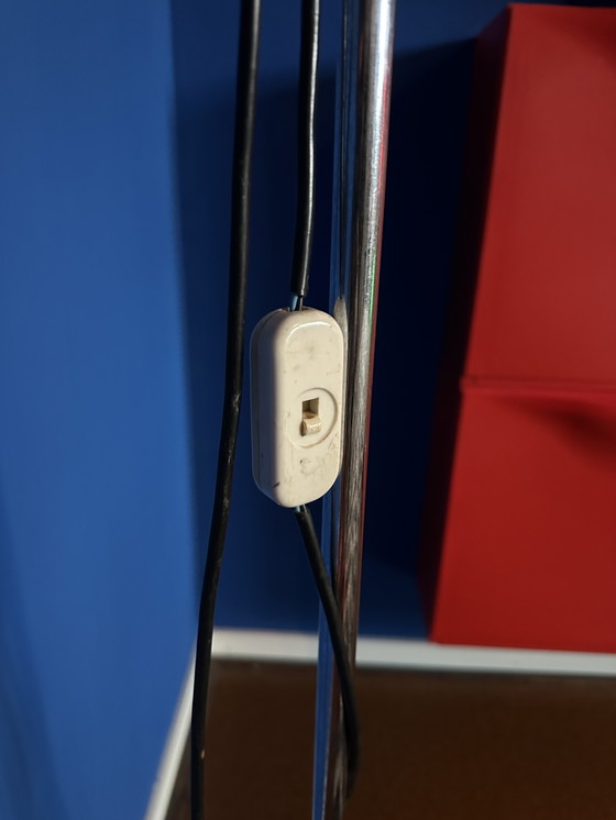 Image 1 of Space Age chrome floor lamp – 70s design, 163 cm high, large adjustable spotlights