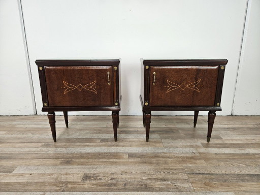 Coppia di comodini in rovere anni '60 con piani in vetro – nachtkastjes, Wood (photo 2 of 17)