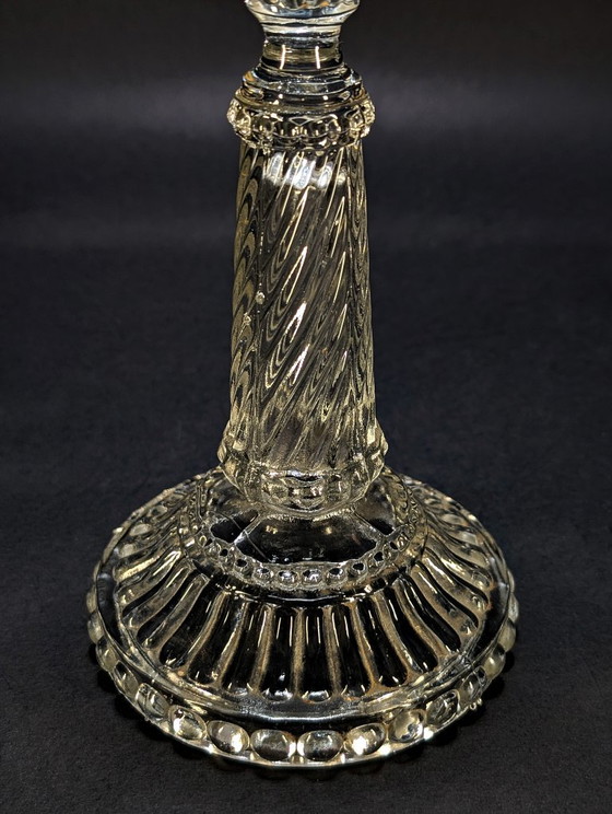 Neoclassical/Louis XVI Glass Chandelier - UV Reactive – Candle holders (photo 4 of 5)