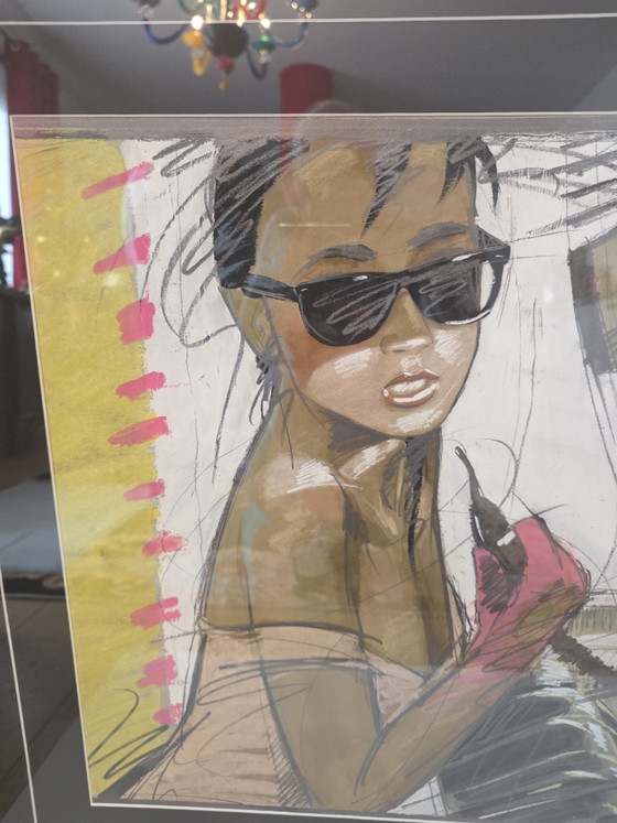 Nico Vrielink (1958) – Original Work / Mixed Media (1987) – With Muse – Paintings & Drawings, Paper, Wood (photo 8 of 11)