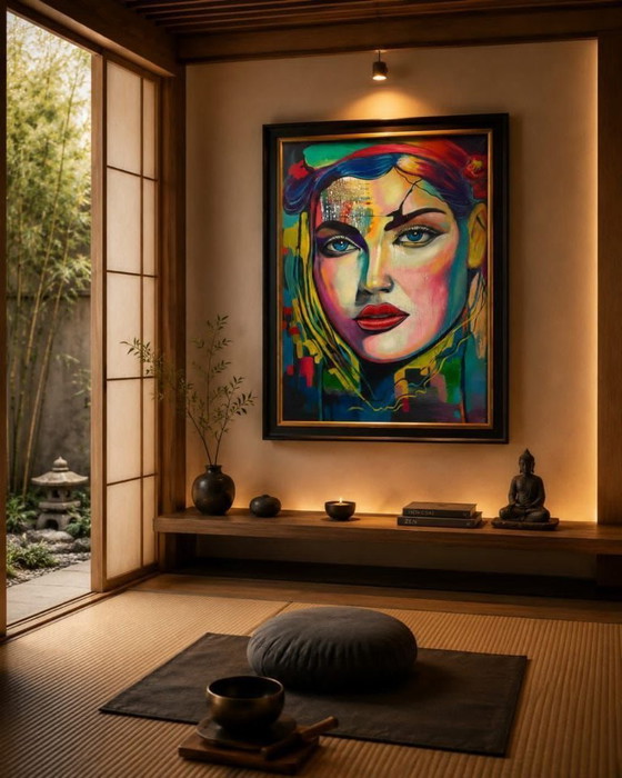 Image 1 of Luis Angel - La Mujer De Las Grietas Cromaticas - Artist Canvas