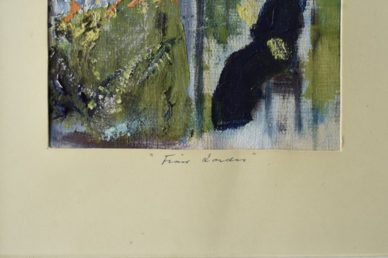 Image 1 of Frideborg Bryth, Finis Lordes, Olio su tavola, 1950, incorniciato