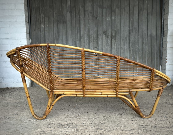 Vintage Midcentury Rattan Daybed / Lounger – Rohé Noordwolde (photo 3 of 10)