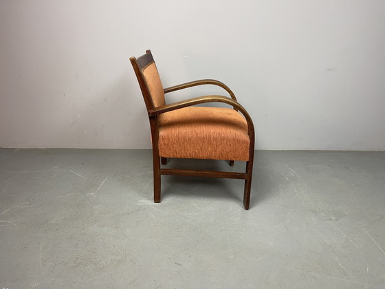 Sculpturaal ensemble van vier Nederlandse art-deco fauteuils. Nederland, jaren 1930. Ref.: CH2010 – Wood (photo 11 of 14)