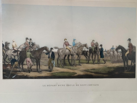 Carle Vernet, Partenza di sette cavalli, Incisione, Fine 1800 – Litografie e stampe (photo 3 of 15)