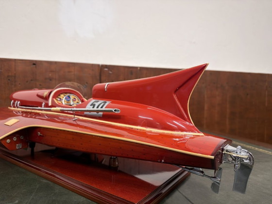 Modello di Barca Ferrari Hydroplane con Certificato – Oggetti decorativi, Pelle, Metallo (photo 7 of 18)