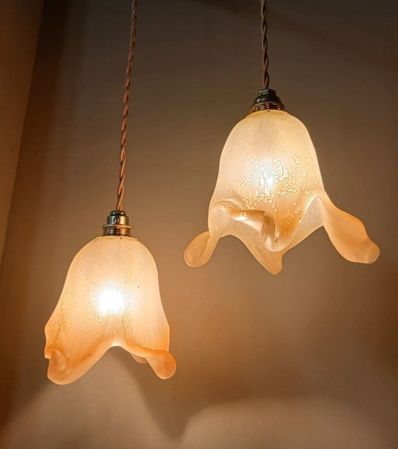 Image 1 of Set van 2 Vintage Murano hanglampen - Mid Century - Italy