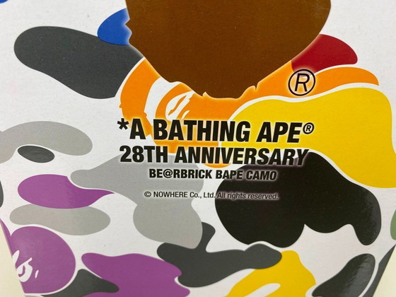 Image 1 of Bearbrick bape A bathing APE 28. Jubiläum 01 Camo #1 400% Medicom